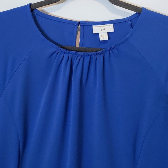 J.Jill For Christian Siriano Blue Midi Dress W/Stretch Sz Medium Petite MP - Picture 3 of 13